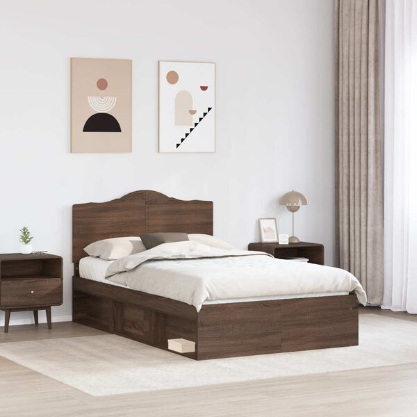 vidaXL Bedframe Bruin Eiken 120 x 190 cm Massief grenenhout