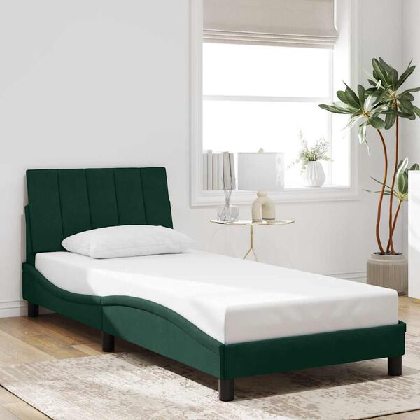 vidaXL Bedframe zonder matras "Hanko" 80x200 cm fluweel donkergroen