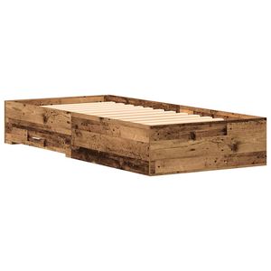 vidaXL Bedframe met lade met opslag Oud Hout 90 x 190 cm Bewerkt hout