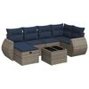 vidaXL 7-delige Loungeset met kussens poly rattan grijs