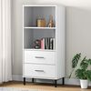 vidaXL Boekenkast met 2 lades OSLO 60x35x128,5 cm massief hout wit