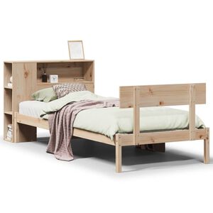 vidaXL Bed met boekenkast zonder matras massief grenenhout 90x200 cm