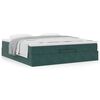 vidaXL Ottoman bed met matrassen 200x200cm fluweel donkergroen