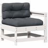 vidaXL 7-delige Loungeset met kussens massief grenenhout wit