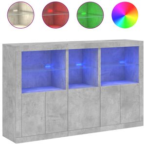 vidaXL Dressoir met LED-verlichting 162x37x100 cm betongrijs