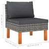 vidaXL 7-delige Loungeset poly rattan en eucalyptushout grijs