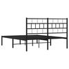 vidaXL Bedframe met hoofdbord metaal zwart 135x190 cm