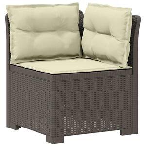 vidaXL E&eacute;npersoons Tuinbank met Kussens Rattan Look PP Lichtgrijs