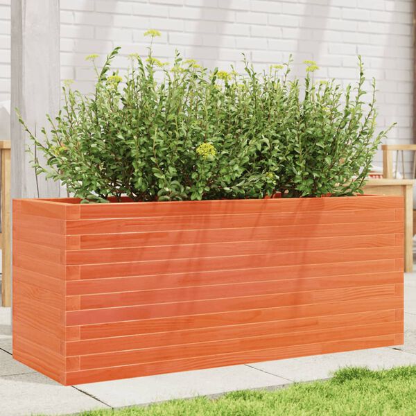 vidaXL Plantenbak 110x40x45,5 cm massief grenenhout wasbruin