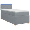 vidaXL Boxspring Bed met Matras en LED Lichtgrijs 90 x 190 cm Stof