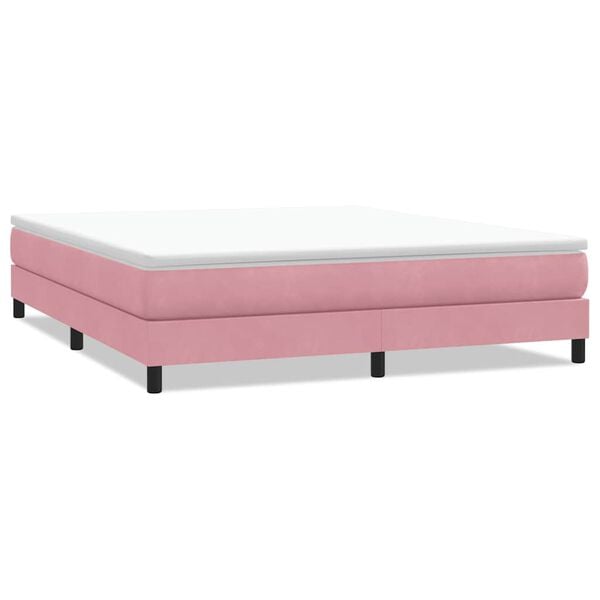 vidaXL Boxspring zonder matras fluweel roze 180x210 cm