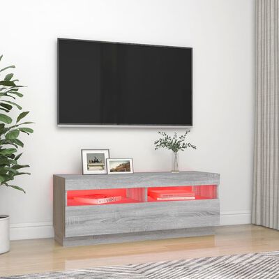 vidaXL Tv-meubel met LED-verlichting 100x35x40 cm grijs sonoma eiken