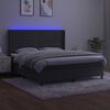 vidaXL Boxspring met matras en LED fluweel donkergrijs 160x200 cm