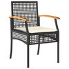 vidaXL 3-delige Bistroset met kussens poly rattan en acaciahout grijs