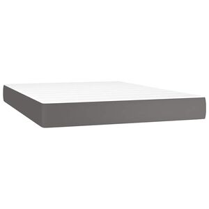 vidaXL Pocketveringmatras medium 140x200x20 cm kunstleer grijs