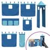 vidaXL Kinderhoogslaper met toren 80x200 cm massief grenenhout blauw