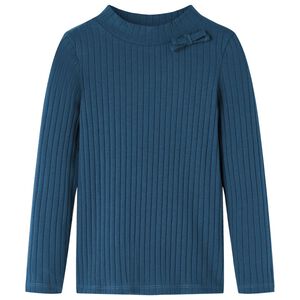 vidaXL Kindershirt met lange mouwen geribd 104 marineblauw