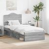 vidaXL Bedframe Grijs Sonoma 90 x 190 cm Massief grenenhout