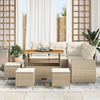 vidaXL Tuinbankenset 9 pcs Beige poly rattan