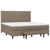 vidaXL Boxspring met matras stof taupe 200x200 cm