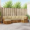 vidaXL Hoekbank Set 7 pcs Natuurlijk en Beige Massief Acaciahout