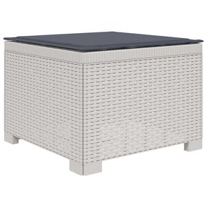 vidaXL E&eacute;npersoons Tuinbank met Kussen Rattan Look PP Wit