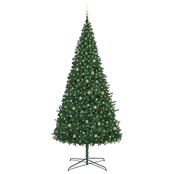 vidaXL Kerstboom met decoratieve touwlichten Groen 400 cm PVC