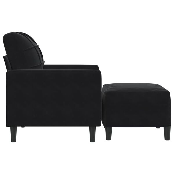 vidaXL Fauteuil met voetenbank 60 cm fluweel zwart