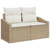 vidaXL Tuinbankenset met kussen 8 pcs Beige en Wit poly rattan