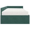 vidaXL Hoekbedframe met Matras Anders 2 pcs Groen Fluweel