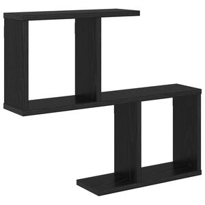 vidaXL Wandplank Zwart eiken 60 x 12 x 50,5 cm Bewerkt hout