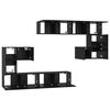 vidaXL TV Eenheden Wandgemonteerd 4 pcs Zwart Eiken Bewerkt hout