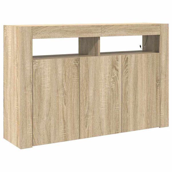 vidaXL Dressoir Sonoma Eiken 116 x 30 x 75 cm Bewerkt hout