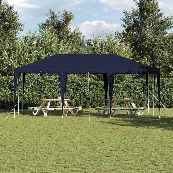 vidaXL Partytent Blauw en Wit 600 x 400 x 266 cm Polyester en staal