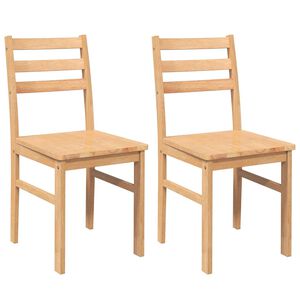 vidaXL Eetkamerstoelen 2 st massief hout rubber
