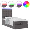 vidaXL Ottoman bed met matras en LED's 80x200 cm kunstleer grijs
