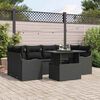 vidaXL Tuin Sofa Set met kussen met opslag 7 pcs Zwart Poly Rattan