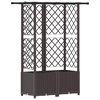 vidaXL Verhoogd Bed met Trellis en Dak Bruin 124 x 40 x 138 cm PP