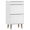 vidaXL Schoenenkast MOLDE 59,5x35x103 cm massief grenenhout wit