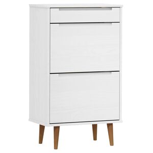 vidaXL Schoenenkast MOLDE 59,5x35x103 cm massief grenenhout wit