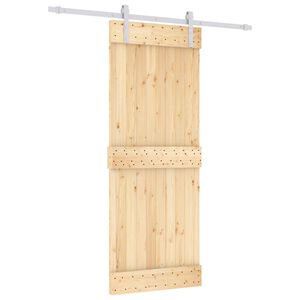 vidaXL Schuifdeur 80 x 210 cm Massief Grenenhout (Niet-Behandeld)