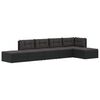 vidaXL 6-delige Loungeset met kussens poly rattan zwart