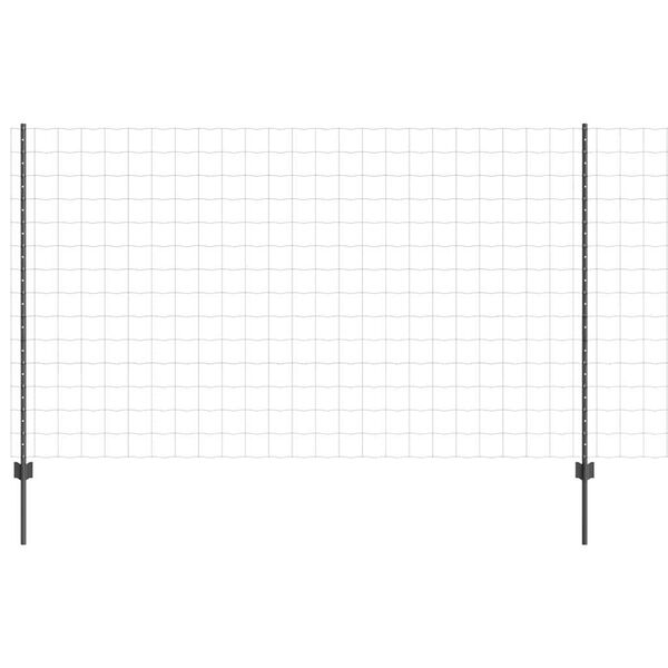 vidaXL Hek met Paal Grijs 1,4 x 10 m Staal en PVC