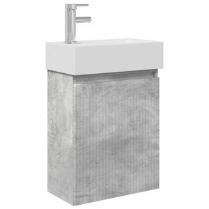 vidaXL Badkamermeubel met kraan Betongrijs 45,5 x 22,5 x 84 cm