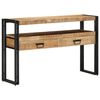 vidaXL Wandtafel met lade Bruin 120 x 33 x 75 cm massief mangohout