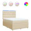 vidaXL Boxspring met matras stof cr&egrave;mekleurig 140x190 cm