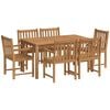 vidaXL 7-delige tuinset 150x90 cm massief teakhout