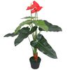 vidaXL Kunst anthurium plant met pot 90 cm rood en geel
