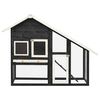 vidaXL Konijnenhok 140x63x120 cm massief vurenhout grijs en wit