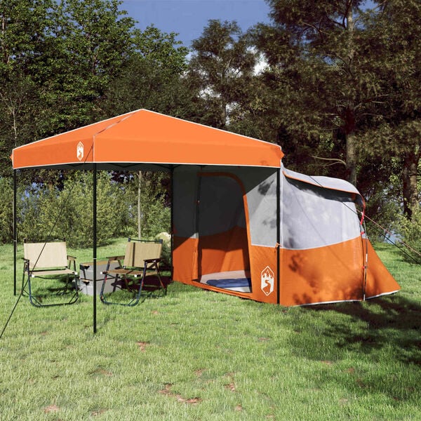 vidaXL Camping Tent Set met dak 2 pcs Oranje Taffeta en Stof